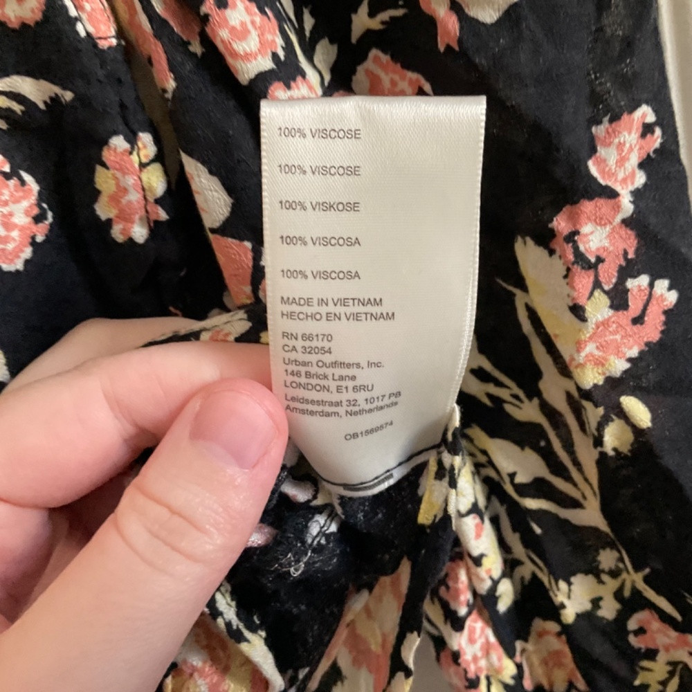 Free People Hilary Printed Floral Top - Black‎ Combo - Size XS - Picture 8 of 11